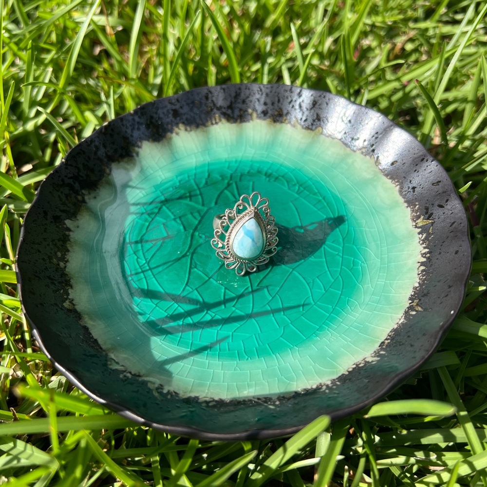 Genuine Larimar Ring - image 2